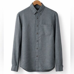 Club Monaco 100% Linen Slim Fit Button Down Shirt Men’s Small Blue Gray